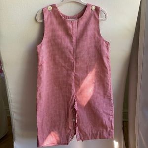 Smocked Auction Red Gingham Long Jon Jon